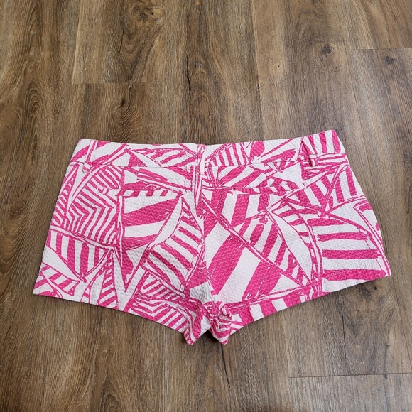 Lily Pulitzer Capri Pink Yacht Sea Walsh Shorts size 14 Short Resort Cotton - Picture 7 of 8